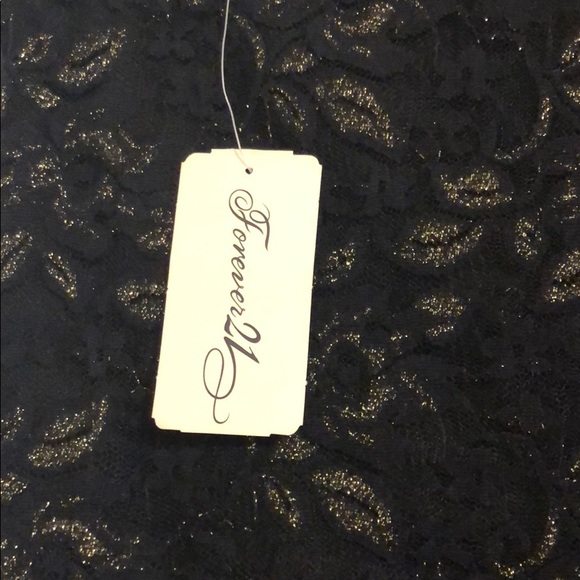 SOLD Forever 21 Black/gold Lace Mini Skirt - Picture 2 of 4